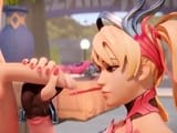 Foxy 3D Superwoman bounces up and down on a cock